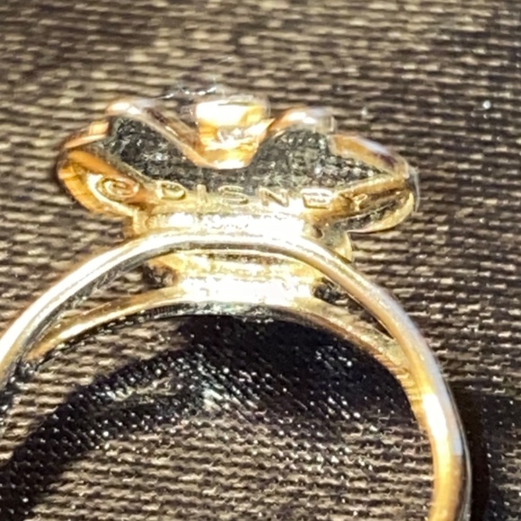 Vintage Y2K 2000 90s 22K Gold Plate Disney Minnie Mouse Gold Crystal Ring Size 6 - Picture 5 of 14